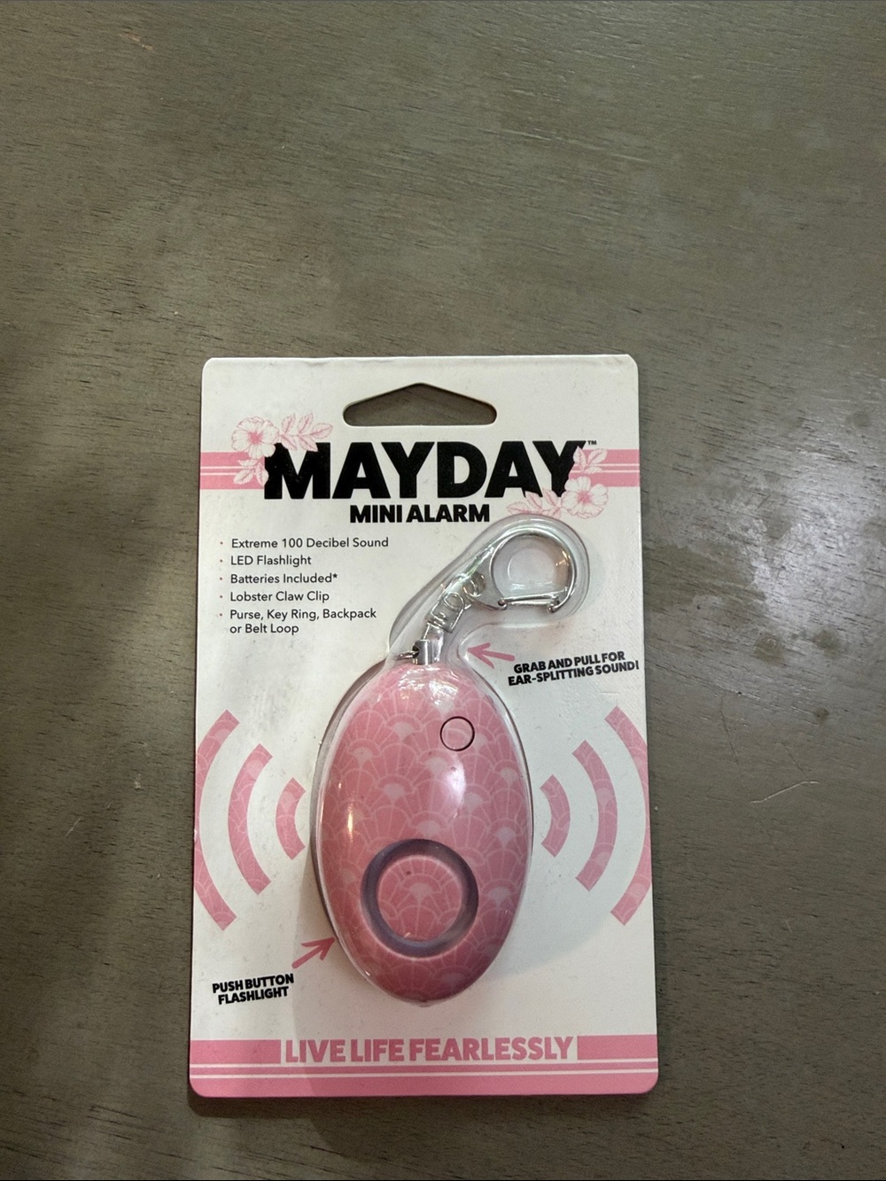 MAYDAY Mini Alarm Keychain - Pink